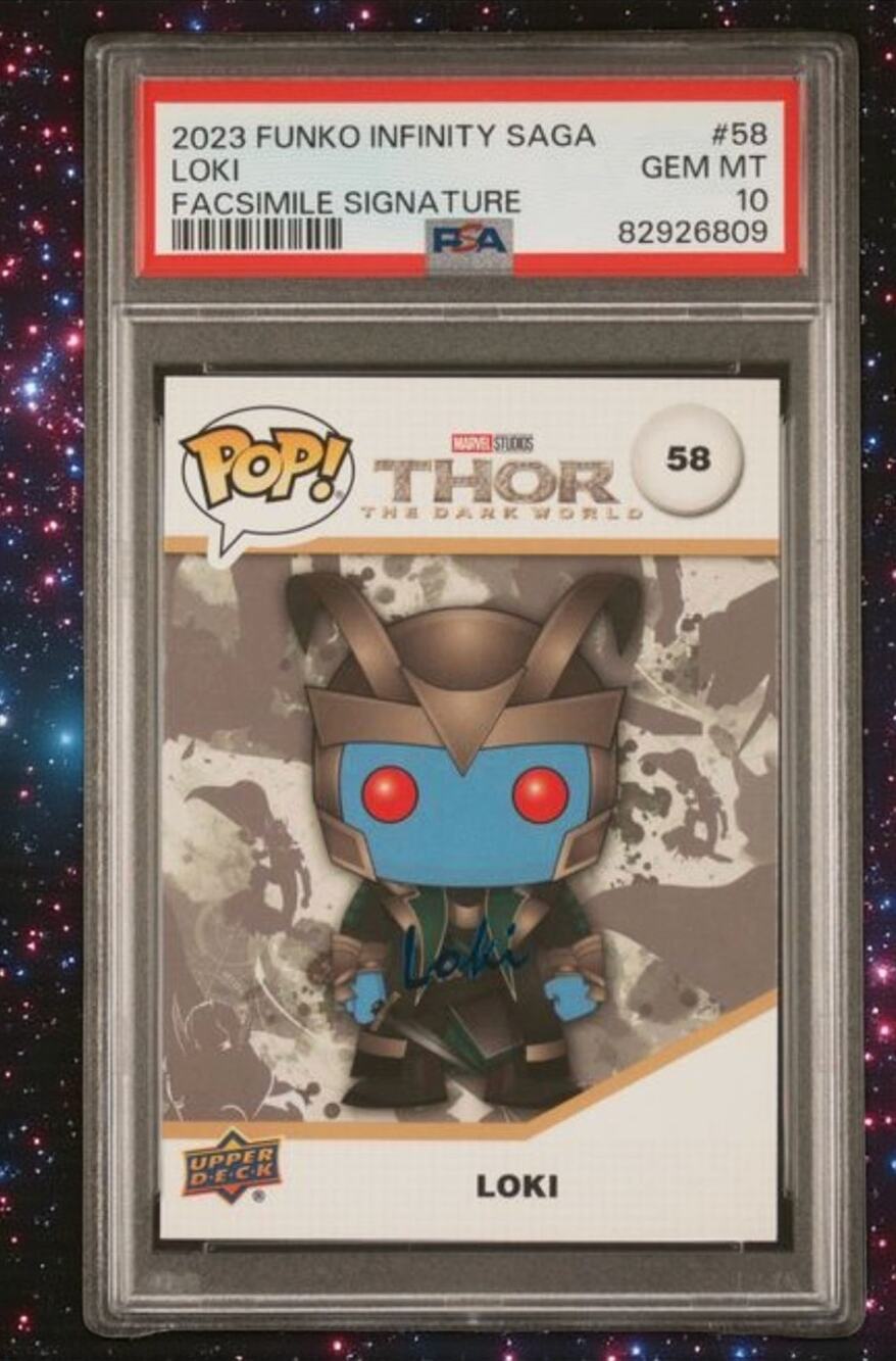 2023 Upper Deck Funko POP Marvel Infinity Saga #58 Loki PSA 10 Facsimile